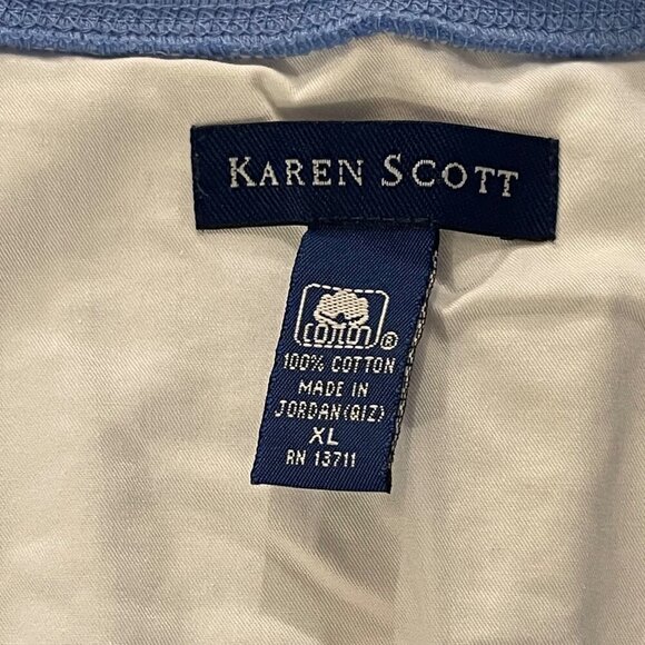 Karen Scott Women's Button-Up Blue Cardigan Sweaters Size XLarge 3/4 sleeve - Picture 2 of 9